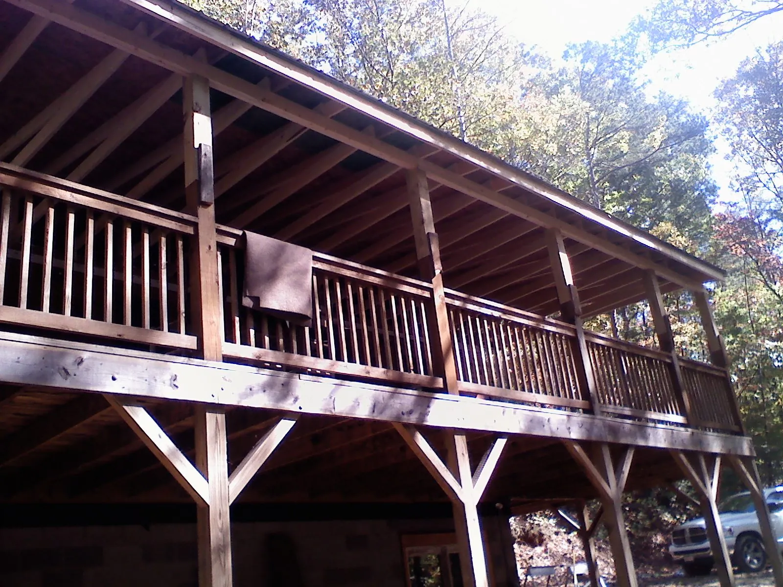 Timber framing under a new elevated porch and deck — Roof Leak Repair in Ogunquit by Roofing Brothers